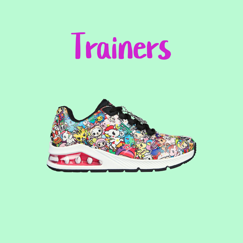 Limited edition, colourful, branded trainers from skechers at Captain Jellyfish