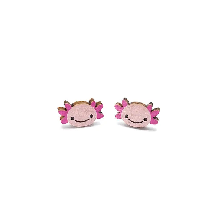 axolotl stud earrings