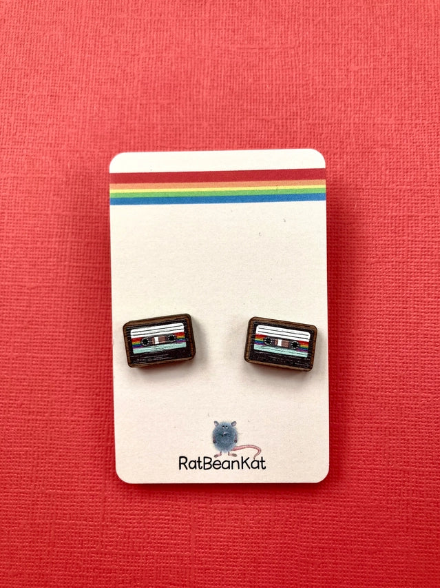 retro music earrings