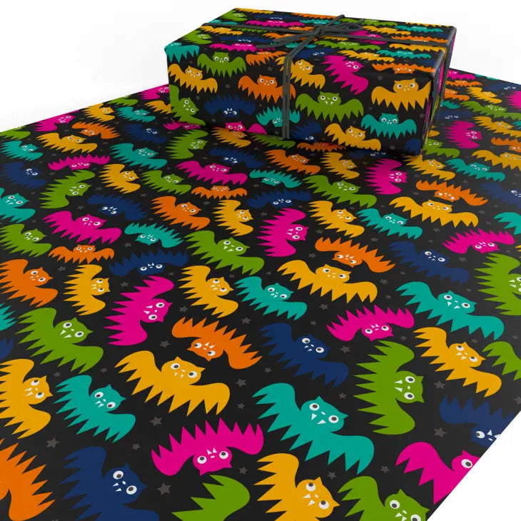 Bewildered Bats Print Wrapping Paper Funky Gift Wrap