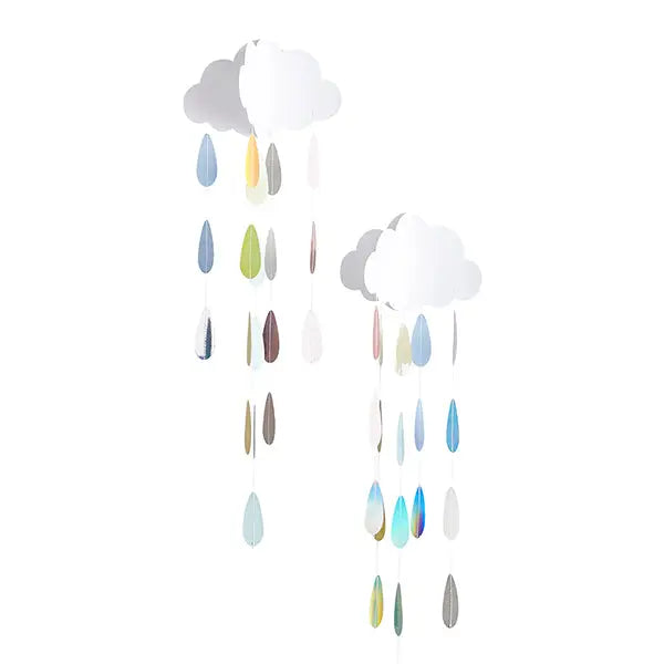 Hanging Cloud Decorations Rainbow Shimmer 2 Pack