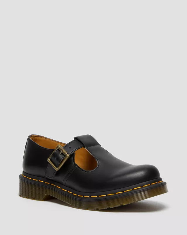 Dr Martens Polley Smooth Leather Mary Janes Black Shoes Captain Jellyfish