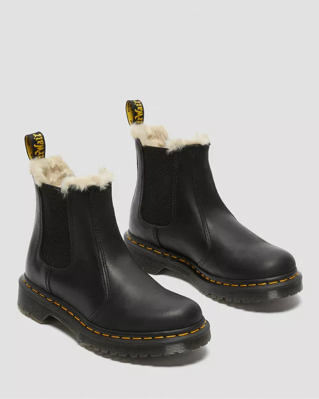 Dr Martens 2976 Leonore Faux Fur Lined Boots Black Captain Jellyfish