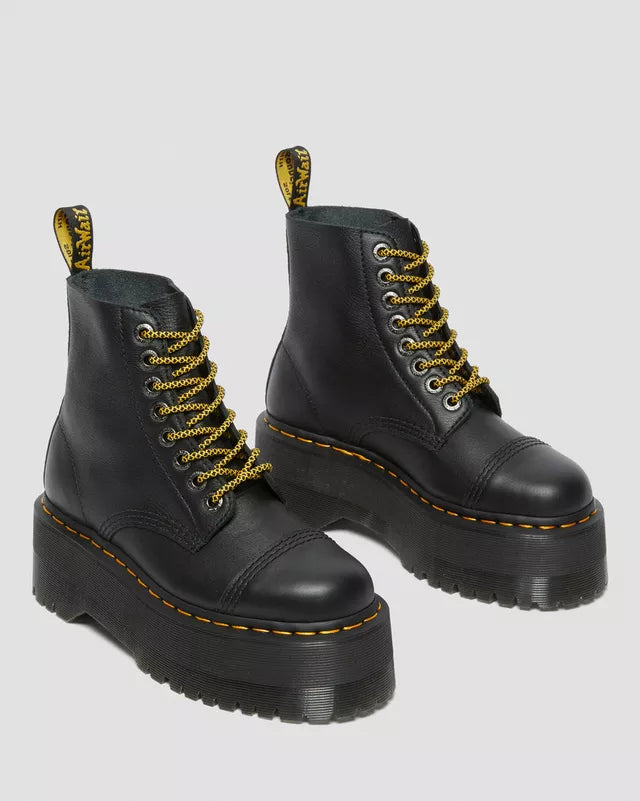 Dr Martens Sinclair Max Pisa Leather Platform Boots Black