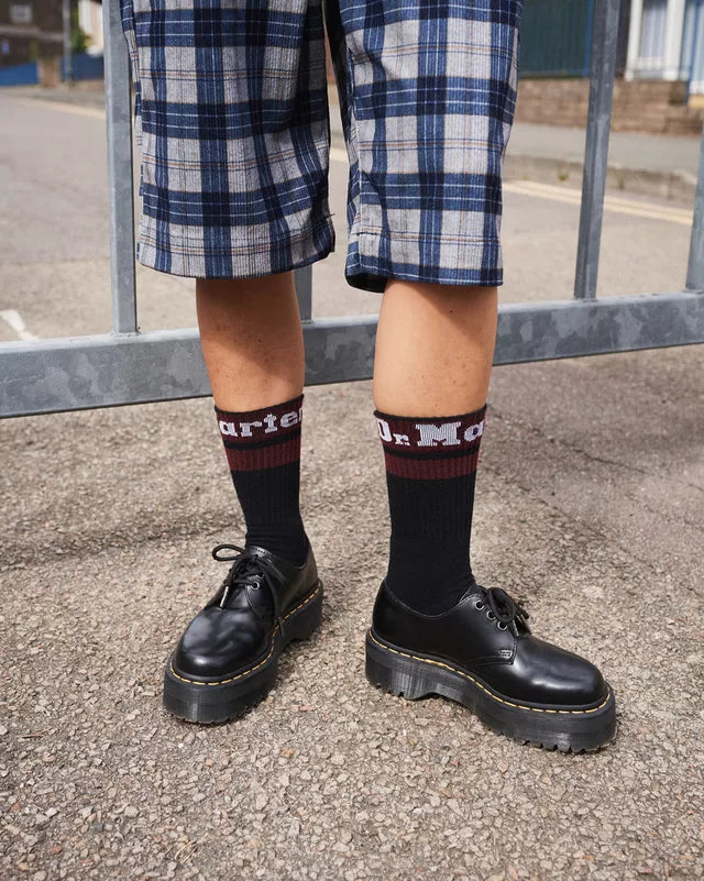 Dr Martens Athletic Logo Organic Cotton Blend Socks Black Cherry