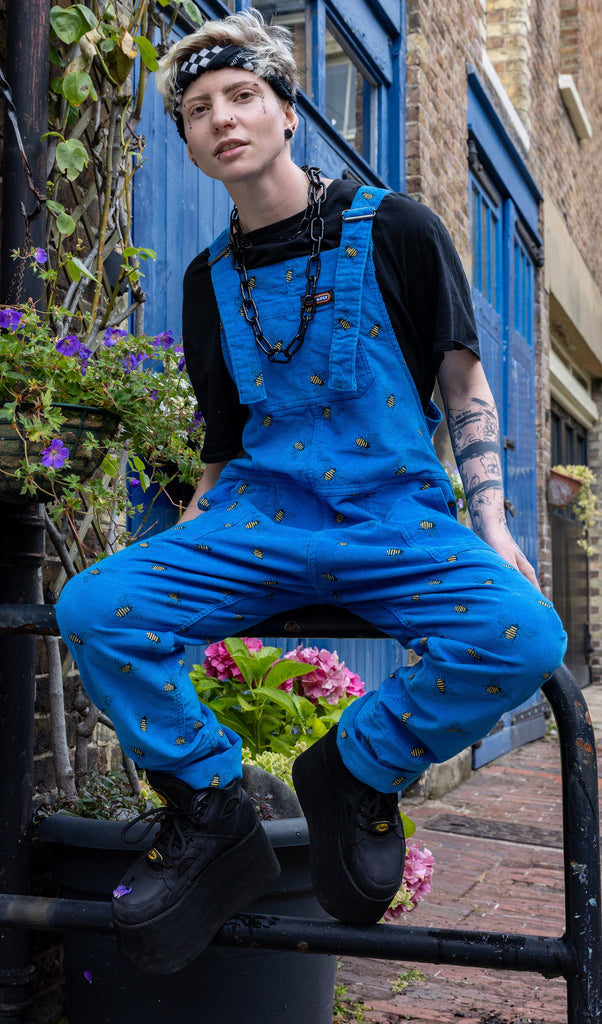 Blue bee dungarees