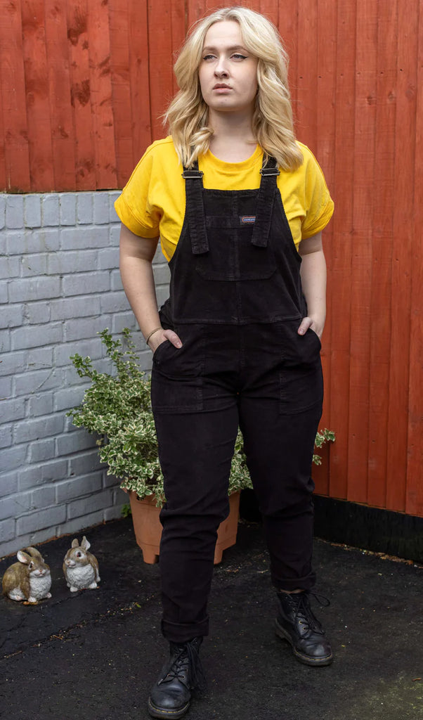 Run and Fly Stretch Corduroy Relaxed Oversized Fit Dungaree Overalls