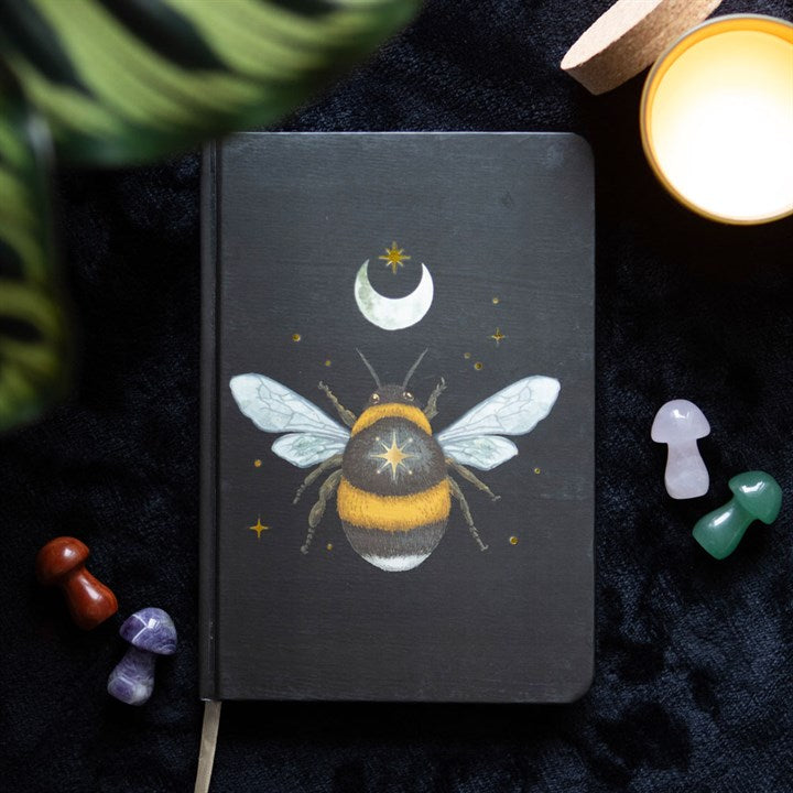 A beautiful notebook with big bumble bee print on the front cover. In stock now at Captain Jellyfish UK
