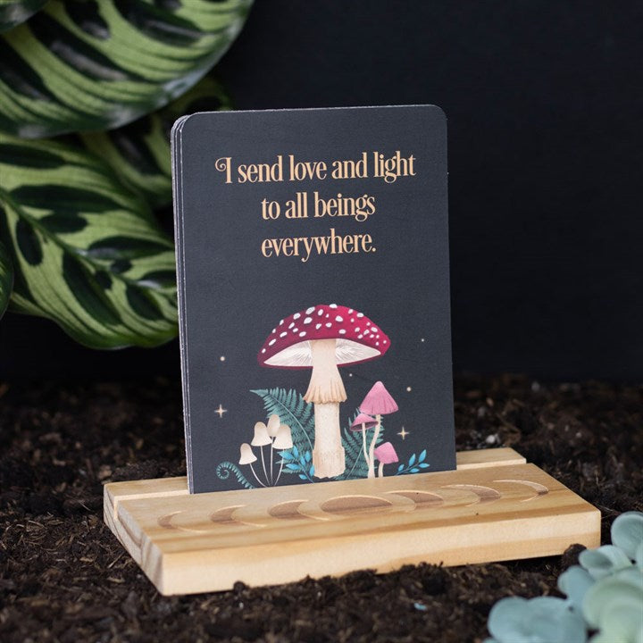 A set of beautifully illustrated cards with display stand featuring positive quotes. The perfect well-being gift.