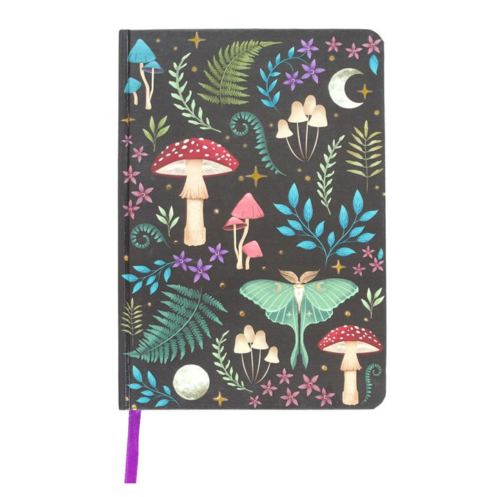 This dark forest theme notebook at Captain Jellyfish has a beautiful design on the cover, covered in red toadstools, moths, ferns, moons and other mystical goodness. 