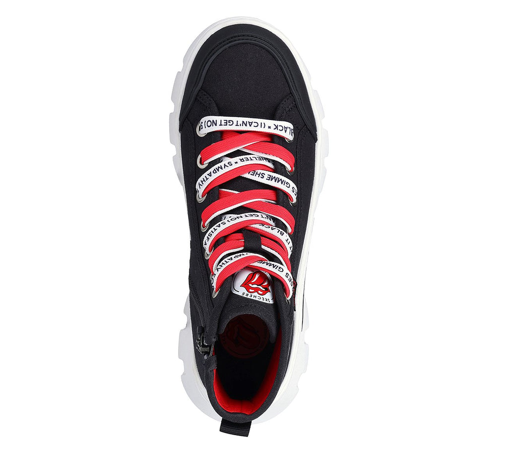 Skechers are paying great attention to detail, even the laces on these Rolling Stones Hi Tops are printed with legendary lyrics. In stock now at Captain Jellyfish UK