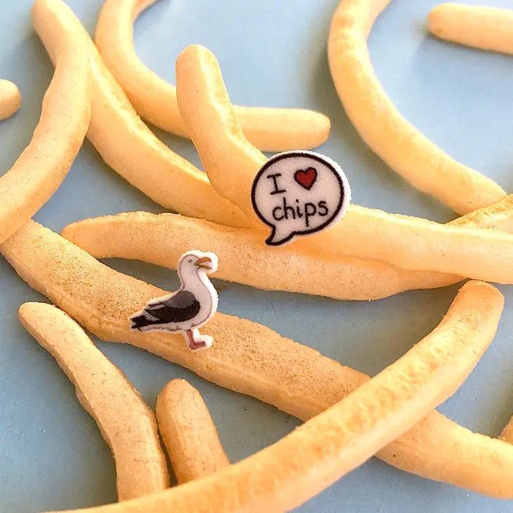 seagull chips earrings