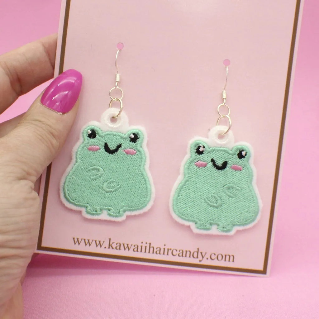 Cute Kawaii Pastel Frog Earrings