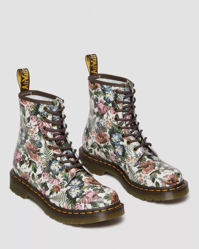 Dr Martens 1460 W Multi Floral Garden Leather Boots Captain