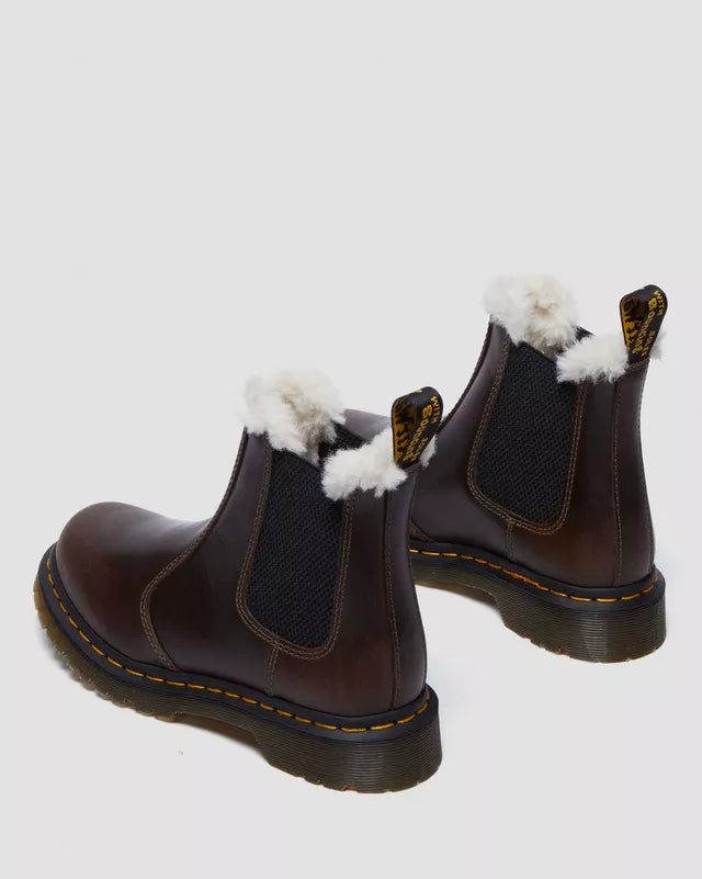 Dr Martens Leonore Faux Fur Lined Khaki Brown Chelsea Boots Captain Jellyfish