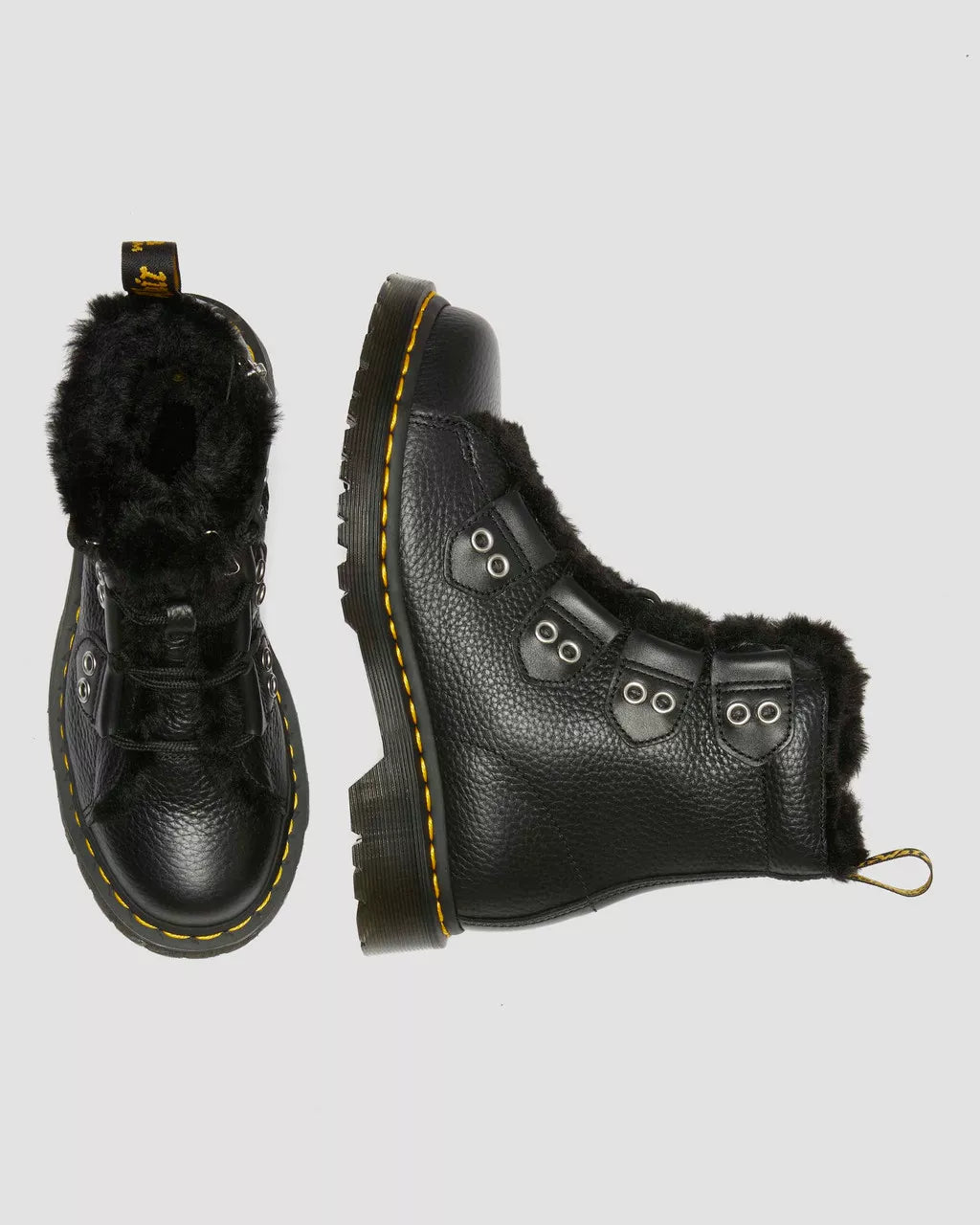 Doc Martens 2976 Black Fur Lined Boots Dr Martens Boots Black Fur