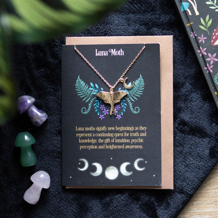 Gothic luna moth necklace