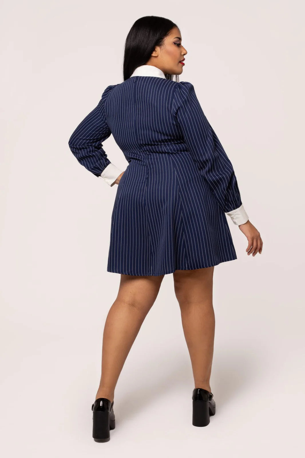 Hell Bunny Costello Pinstripe Retro Mini Dress Navy Captain Jellyfish Hell Bunny Costello Pinstripe Retro Mini Dress Navy Captain Jellyfish