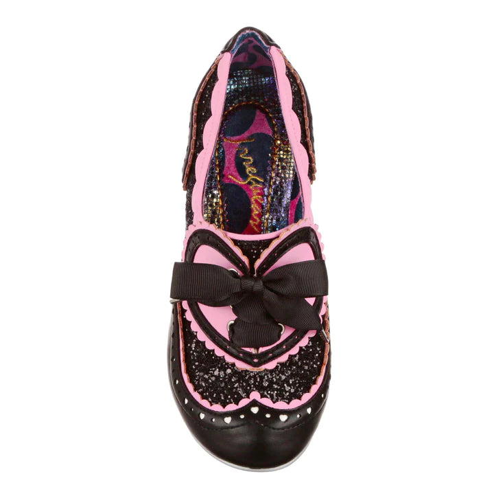 Irregular Choice Jazz Cat Black Pink Low Heel Vintage Style Shoes Captain Jellyfish