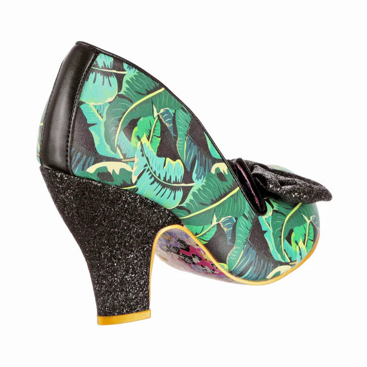 tropical green leaf heels
