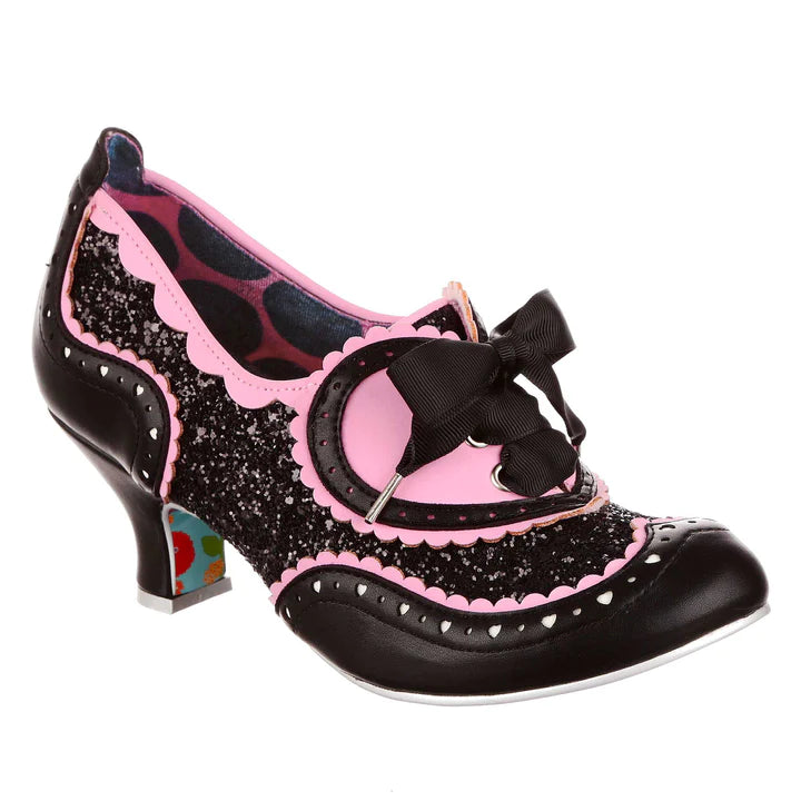 Irregular choice low heel vintage style shoes black