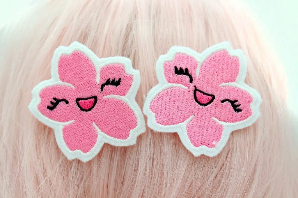 Kawaii Japanese Sakura Cherry Blossom Hair Clip Set