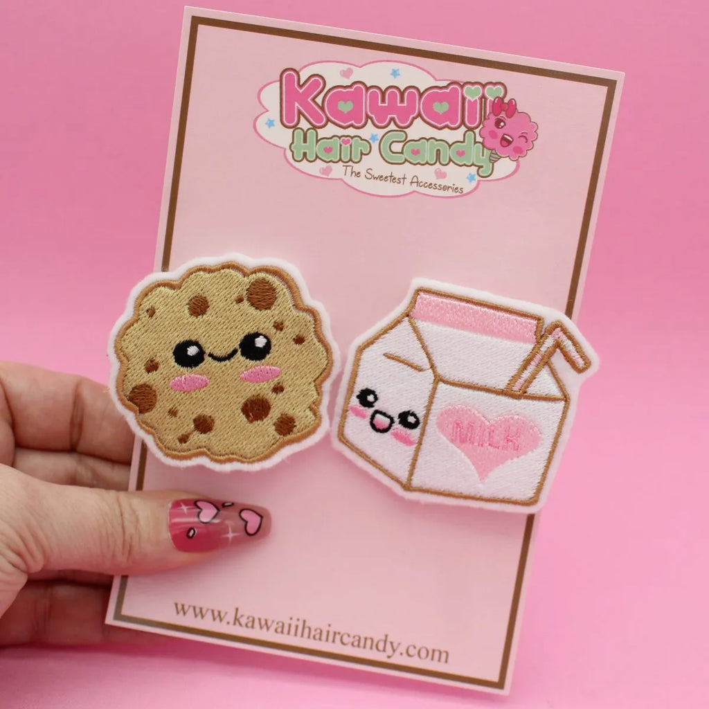 Kawaii Milk And Cookie Kawaii Hair Clip Set
