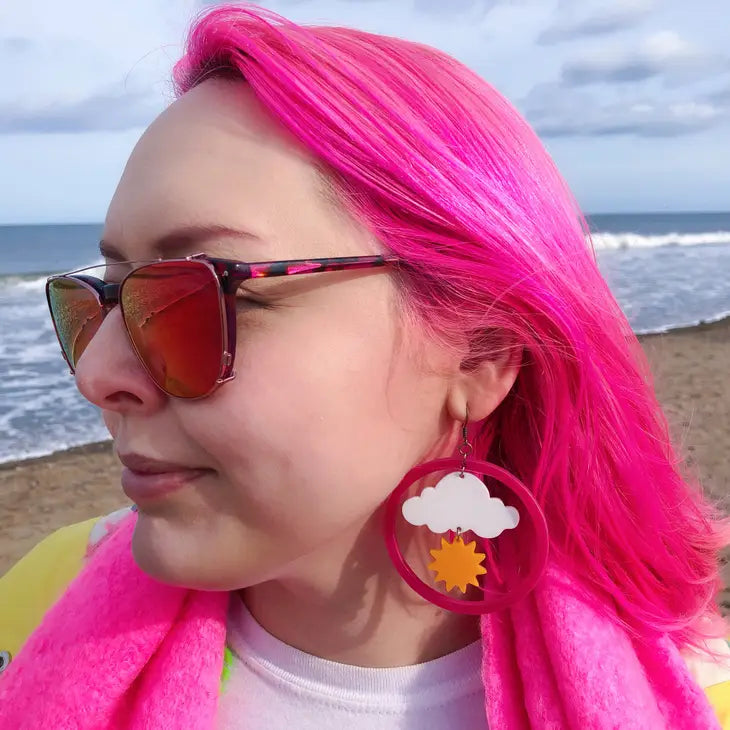 large acrylic sun earrings