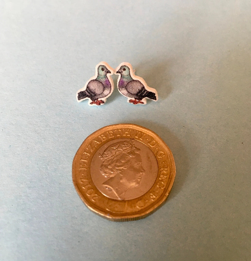 quirky pigeon earrings