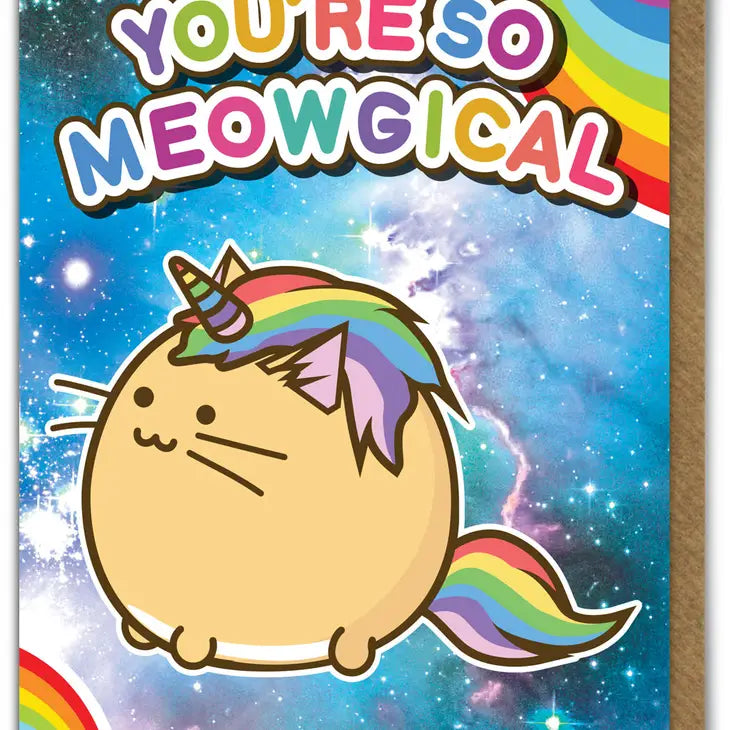 Rainbow Caticorn Meowgical Greetings Card