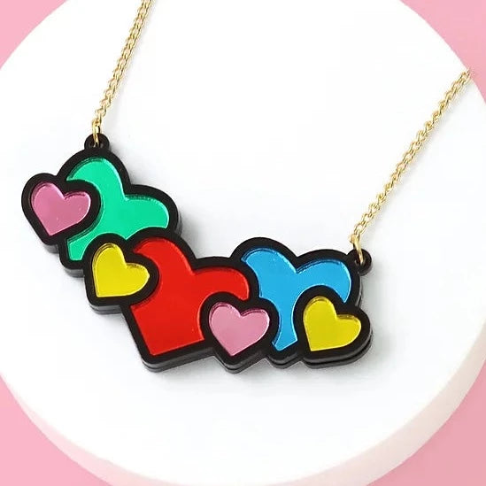 miroo rainbow hearts necklace