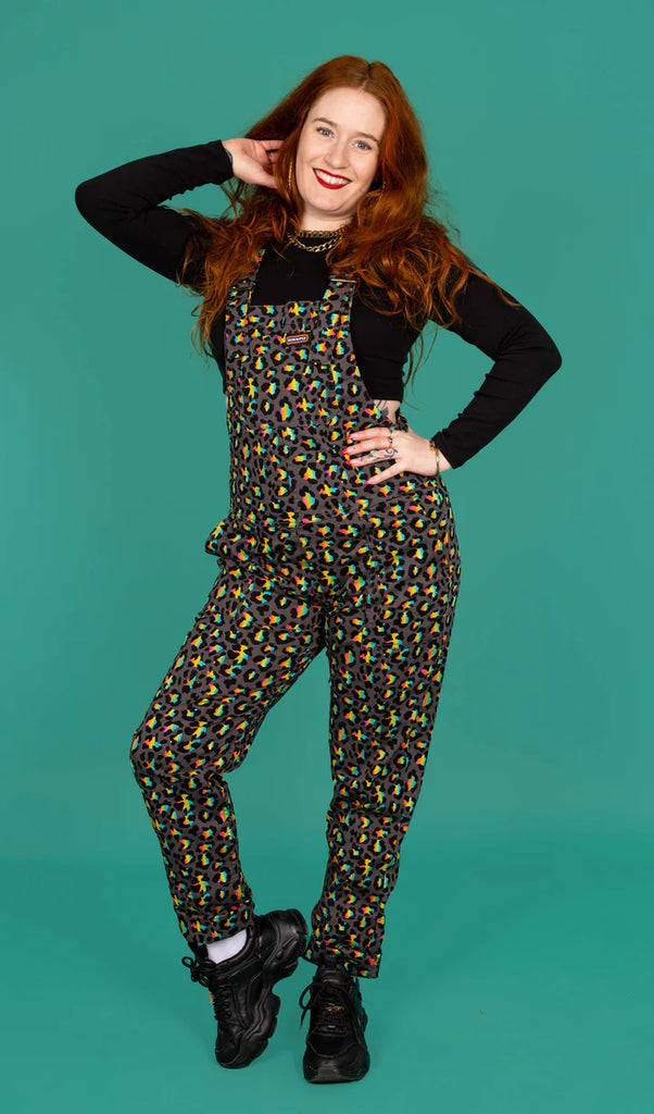 Run and Fly Leopard Print Dungarees 