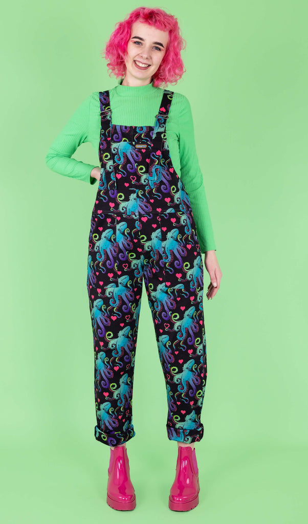 Run and Fly Octopus Love Stretch Twill Dungarees