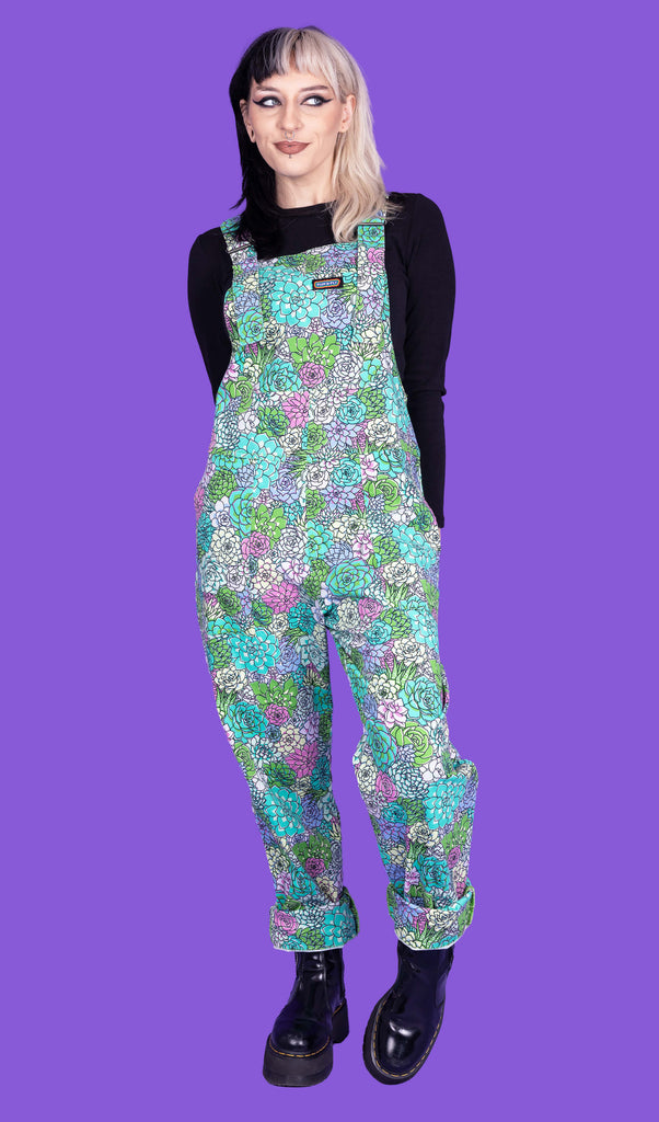 Run & Fly Succulents Stretch Twill Dungarees UK