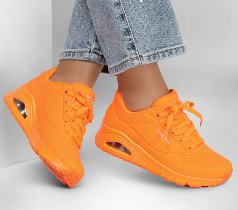 Neon Orange Skechers Orange Damen Skechers Shoes Womens Orange