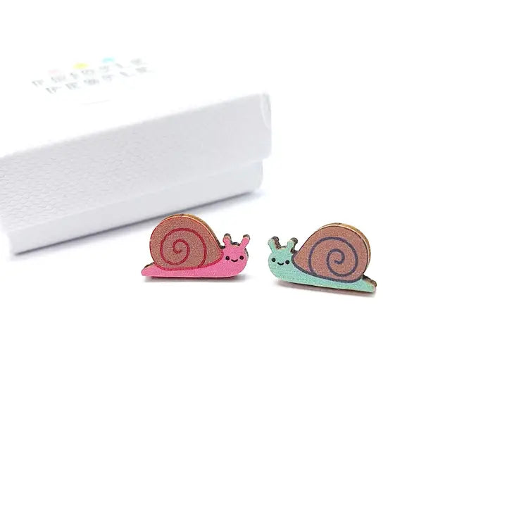mini snail stud earrings