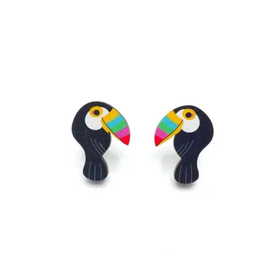 toucan stud earrings