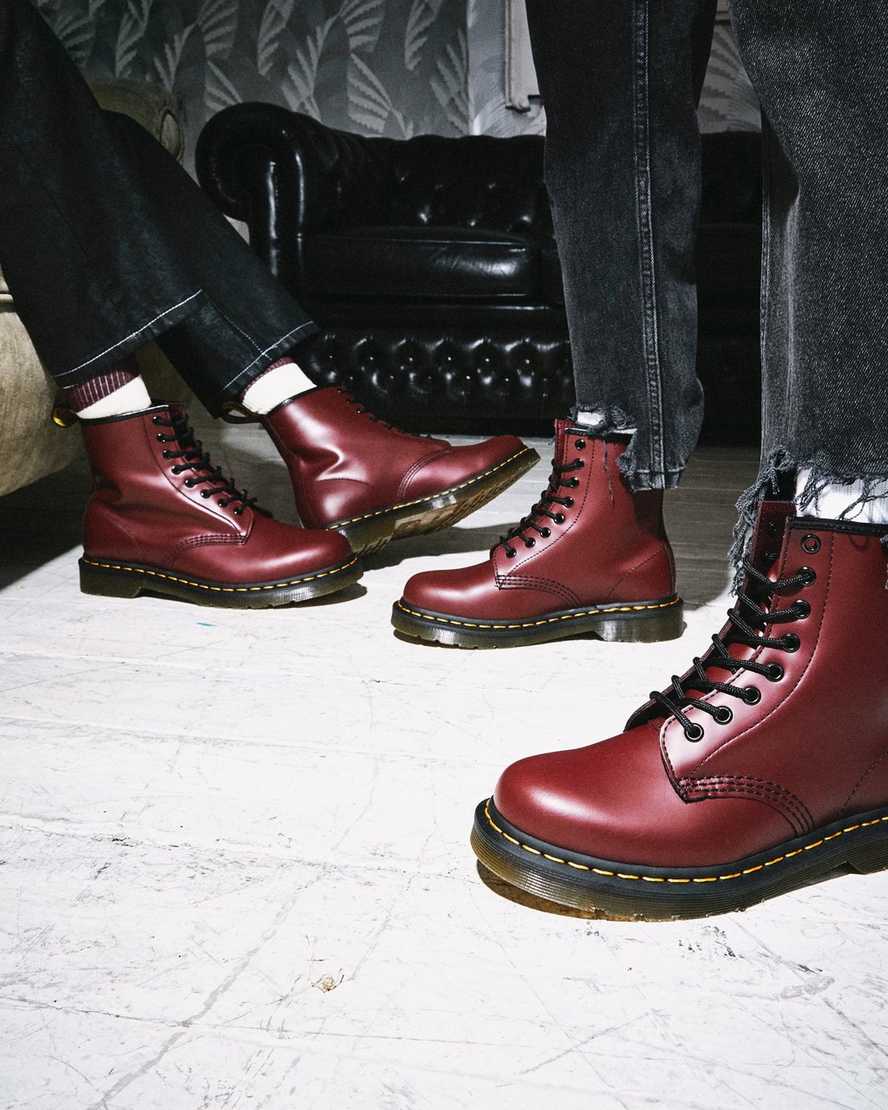 Dr Martens 1460 Smooth Leather Ankle Boots Cherry Red – Captain