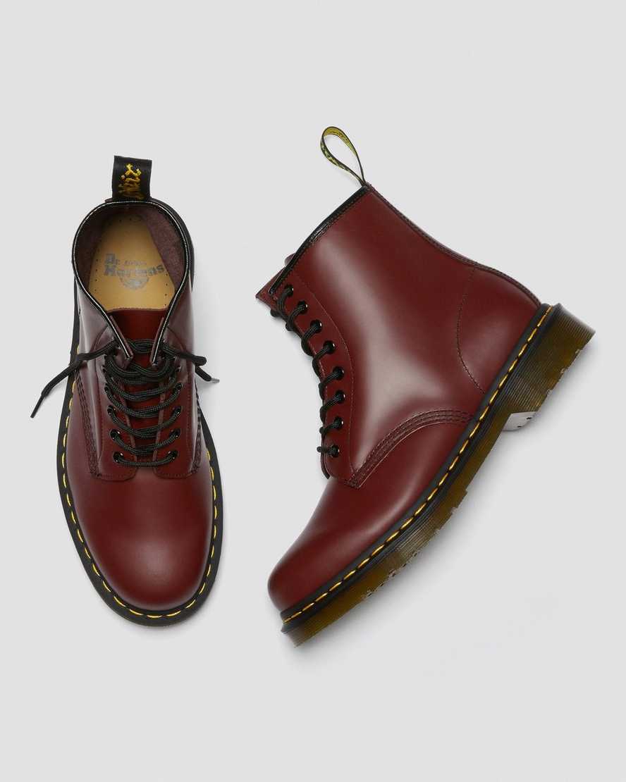 Dr Martens 1460 Smooth Leather Ankle Boots Cherry Red